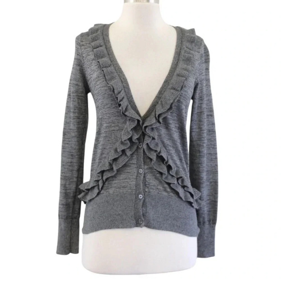 J.CREW EUC WOMENS GRAY GREY SWEATER CARDIGAN TOP SHIRT FALL WINTER CASUAL SIZE M - Picture 1 of 8